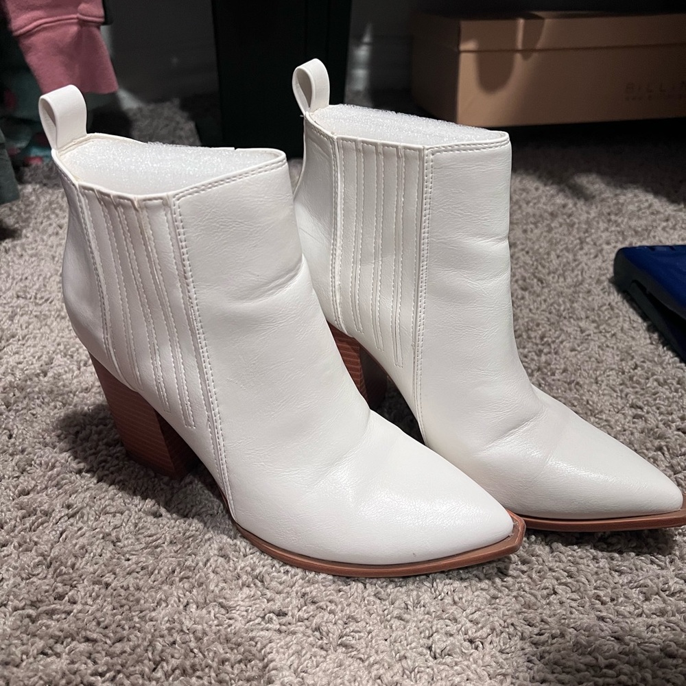 White Heeled Booties